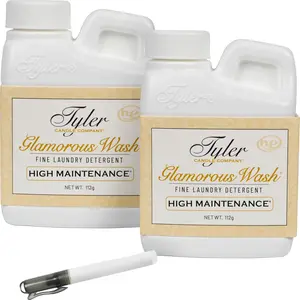 Tyler Glamorous Wash High Maintenance Laundry Detergent 4 oz. - 2 Pack Bundle with Stain Remover Pen - Glamorous Wash Fabric Safe Luxury Liquid Laundry Detergent (High Maintenance)