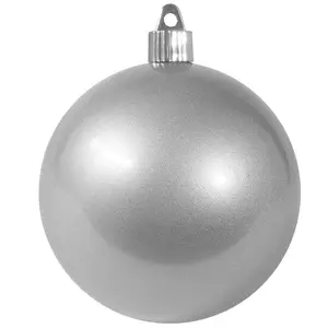 4" (100mm) Commercial Shatterproof Ball Ornament - Candy Silver