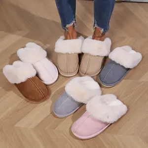 Womens Slipper with Memory Foam Fluffy Soft Warm Slip On House Slippers Anti-Skid Cozy Plush for Indoor Outdoor