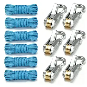 6-Piece Rope Set with Wheel Tensioner Easy and Safe Binding Adjustable Buckle Rope with Accessories Ideal for Camping Boating Home Storage Outdoor Use tiktokshopspringglowup