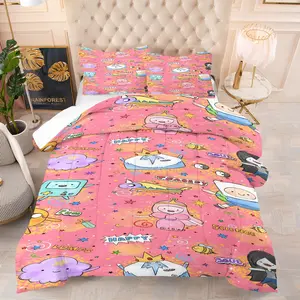 Adventure Time Comforter Set, Soft And Durable Bedding Set, Includes 1 Comforter And 1 Or 2 Pillowcases, Everyday Holiday Birthday Gift Bedroom Decor For Kids And Adults