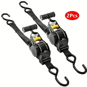 [Heavy Duty] Retractable Ratchet Strap | 2 Pack (1 Inch X 10 Feet) | Heavy Duty | Easy | Tie Down For Trailers, Vehicles