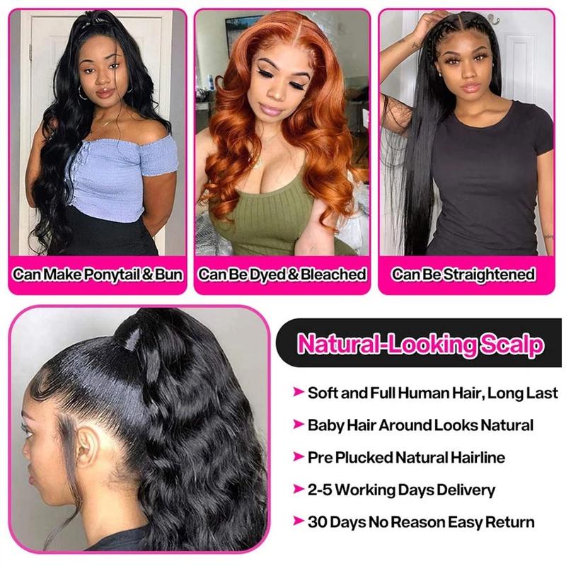 Bling Hair 12~34inch Body Wave 13x6 Lace Frontal Human Wig Hair 13x4 PrePlucked Transparent Lace Frontal Wig Brazilian Hair Wigs For Women TikTokShopBlackFriday