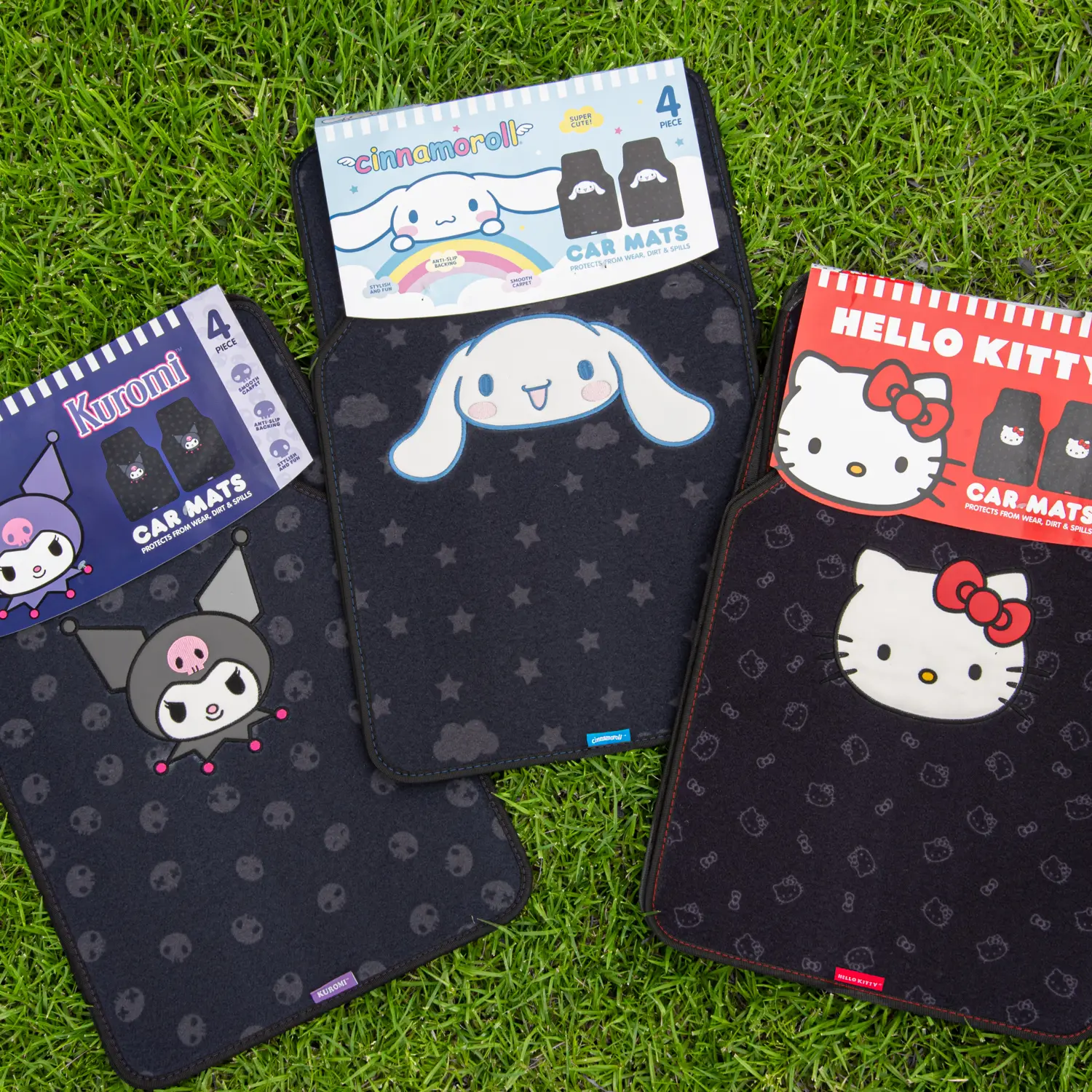 Hello Kitty & Friends Carpet Car Floor Mats, Front & Rear - Universal Fit