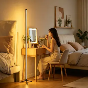 RGB Floor Lamp with Music Sync, 20 Light Modes, Adjustable RGB Lighting, USB Powered, Ambient Light for Living Room Gaming Room，Perfect for Streamer Setup & Home Decor，Halloween Christmas Gift, LED Floor Lamp