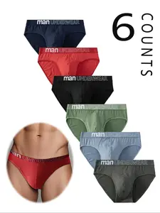 Men's Fashion Solid Color Triangle Underwear Set, Breathable Classic Regular Fit, Comfortable Smooth Shorts, All Seasons Wear
