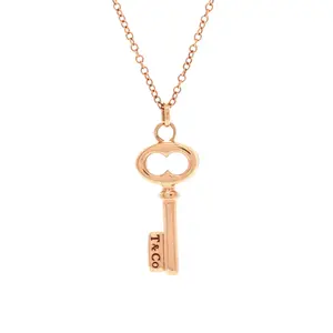 Pre-owned Tiffany & Co. Key Pendant Necklace 18K Rose Gold Mini