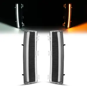 HECASA Pair Turn Signal Light Compatible with 2006-2009 Nissan 350Z LED Side Marker Lamps DRL Left&Right Side Front Bumper Reflector Daytime Running Lamps-Clear Lens+Black Housing