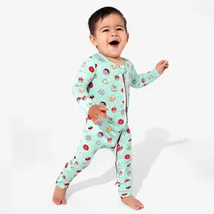Blue Space Donut Bamboo Convertible Footie Soft Sleepwear Loungewear Baby Clothing