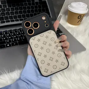 Luxury Monogram Pattern Phone Case For Iphone17 16 15 14 13 12  Pro Max Plus+ Shock Absorption Drop Protection Premium Leather Case Fashionable Gift For Her Birthday Anniversary