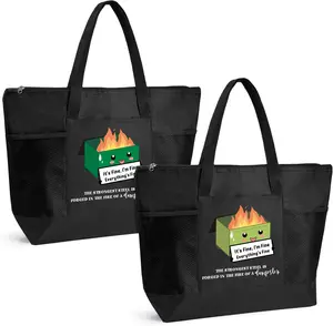 Dumpster Fire Gifts Funny Inspirational Tote Bags with Emotional Support Saying Positive Affirmation  to School Gifts Employee Appreciation Favors Bulk for Teachers Staff