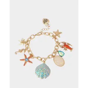 Betsey Johnson SEALIFE CHARM FLEX BRACELET BLUE