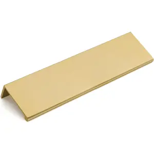 10 Pack Champagne Gold Finger Edge Pulls, 5in Hole Center Kitchen Hardware Handles for Bedroom Dresser Drawers