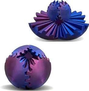 3D Printed Gear Spin Ball Fidget Spinner Stress Sphere，Montessori Sensory Gear Cube Ball for Adults Kids Stress Anxiety Relaxing Autistic Desk Toy
