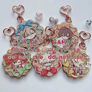 GACHIKUTA Wood Keychains || Rudo Enjin Zanka Riyo Amo & Jabber Inspired
