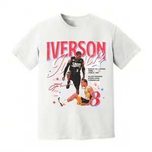 Allen Iverson Youth And Adult Graphic Tee, Basketball Fan T-shirts, Sports Lover T-shirts, Cotton Sports Fan Gifts, Boys Clothing
