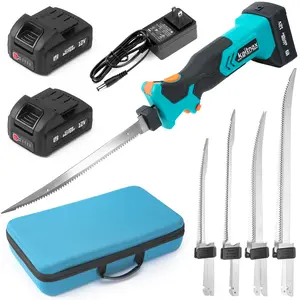 【FathersDay Gift】Kaitnax Cordless Electric Fillet Knife with 4 Blades, High Speed Rechargeble Filet Knife for Fish, Non-Slip Grip, Safety Lock, Storage Bag Complete Kit for Filleting and Meat Slicing outdoorfun