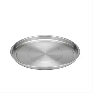 Kraftware  Brushed 12 Inch Stainless Steel Round Tray