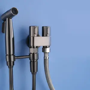 304 Stainless Steel Handheld Bidet Faucets Flushing Device Multifunctional Booster Spout Bathroom Bidet Faucet Grey