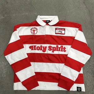 Holy Spirit Rugby American retro Fashion and street trends Cotton Menswear Oversized Polo