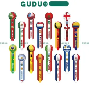 50pcs 2026 World Cup Cheer Balloons for Parties, Multinational Cheer Stick Balloons, Fun Euro Cup Event Decorations, Caution Choking Hazard