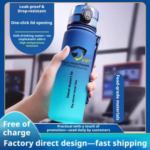 Gradient Frosted Sports Water Bottle with Strap, Durable Leak-Proof Design, Perfect for Gym & Outdoor Activities