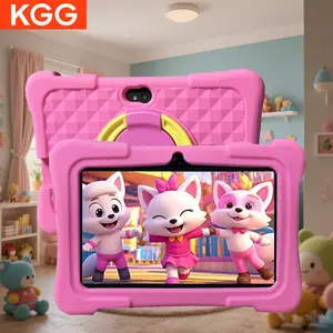 KGG  cartoon tablet, 7 inches Kids dual camera Android 12 tablet with shockproof casing, early educational parental control tablet, Learning Entertainment Tablet