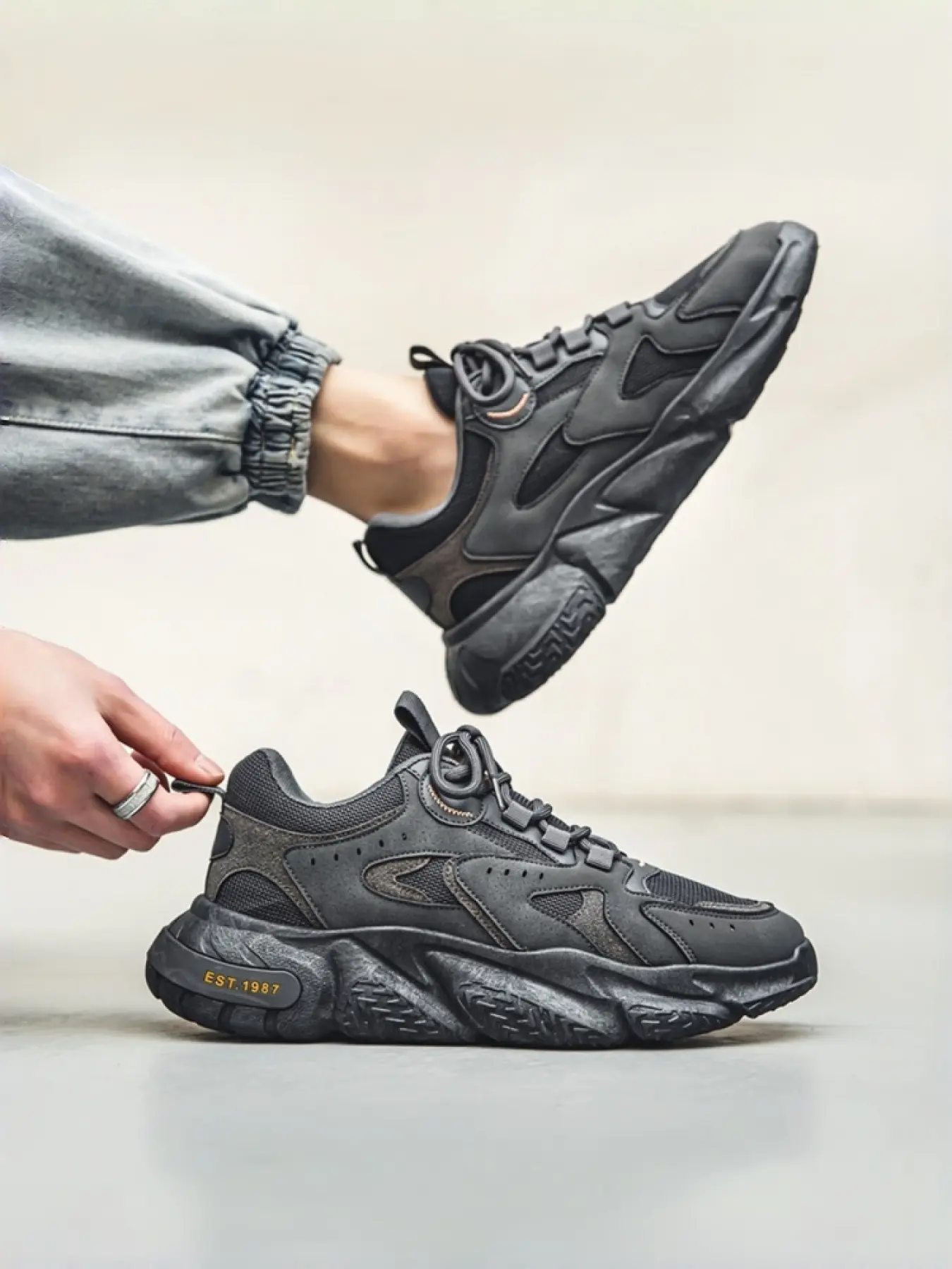 1 Pair 3-Color Trendy Casual Chunky Thick Sole Athletic Sneakers - Mesh Stitching Upper + Chunky Anti-slip Outsole, For Daily Styling & Casual Outfits, Trendy Retro, Comfortable & Versatile, Thick Soled Sneakers