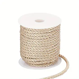 Knotted rope belt, three-layer rope, shiny rope, decorative rope thread, ropes used for home decoration, bag drawstrings