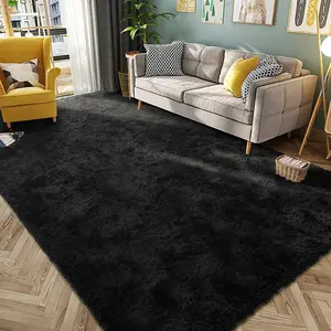 Solid Color Faux Fur Shaggy Area Rug, 1 Count Non-slip Soft Plush Rug, Decorative Carpet for Home Living Room Bedroom, Room Decor, Home Decor