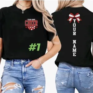 Personalized Cheer Mom Shirt for Women, Custom Cheer Shirts for Moms with Name, Team Name, Cheerleading Mom Shirt