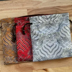 HQ X-Large Embroidered Drawstring Pouch Soft Inner Accessory Gift