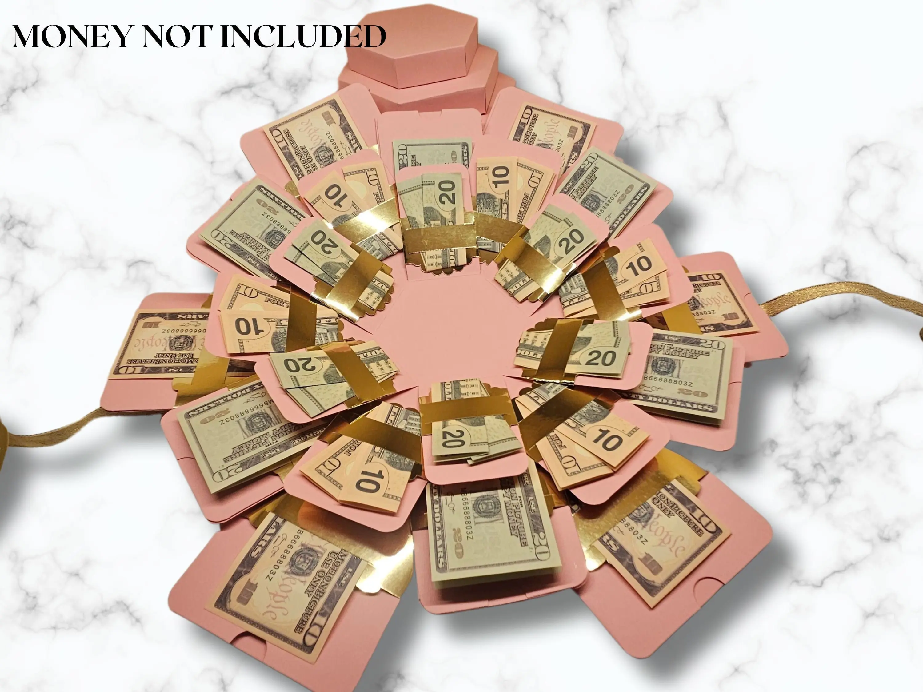 Explosion Money Gift Box Kit In Pink - Personalized - Comes Pre-Assembled - Just Add Your Own Money - Money Not Included