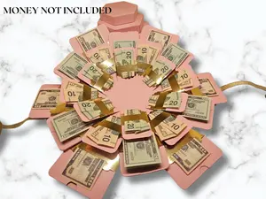 Explosion Money Gift Box Kit In Pink - Personalized - Comes Pre-Assembled - Just Add Your Own Money - Money Not Included