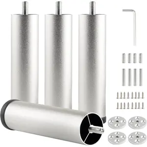 4 Pack Bed Support  Extensions 6 inch  Sofa  Adjustable Furniture risers Desk  Screw in m8 Coffee Table Metal Cylinder  Replacement