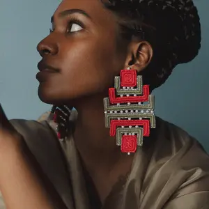 Kasuti hand-embroidered earrings