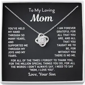 Artic Angel Meaningful Gift to Mom from Son Without You There Is No Me – I Love You Necklace, Christmas Gift, Sentimental Mother's Day Gift for Mom from Son, Unique Moms Birthday Gift Ideas