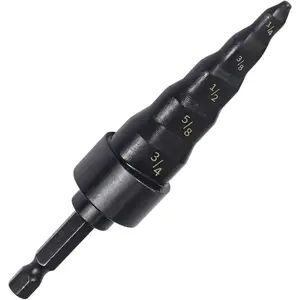 5-in-1 Air Conditioner Copper Pipe Expanding Tool Drill Bit, 1/ 4inch to 3/ 4inch Expander with 1/ 4inch Hex Shank, Multi-size Rotating Expanding Set for Air Conditioner Repair and Soft Copper Pipe