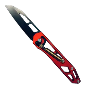 Punk Style Folding Utility Knife with Aluminum Handle, High Hardness Titanium-Coated Blade, Portable EDC Tool for Camping & Outdoor, Cool Gift for Men, Punk Look