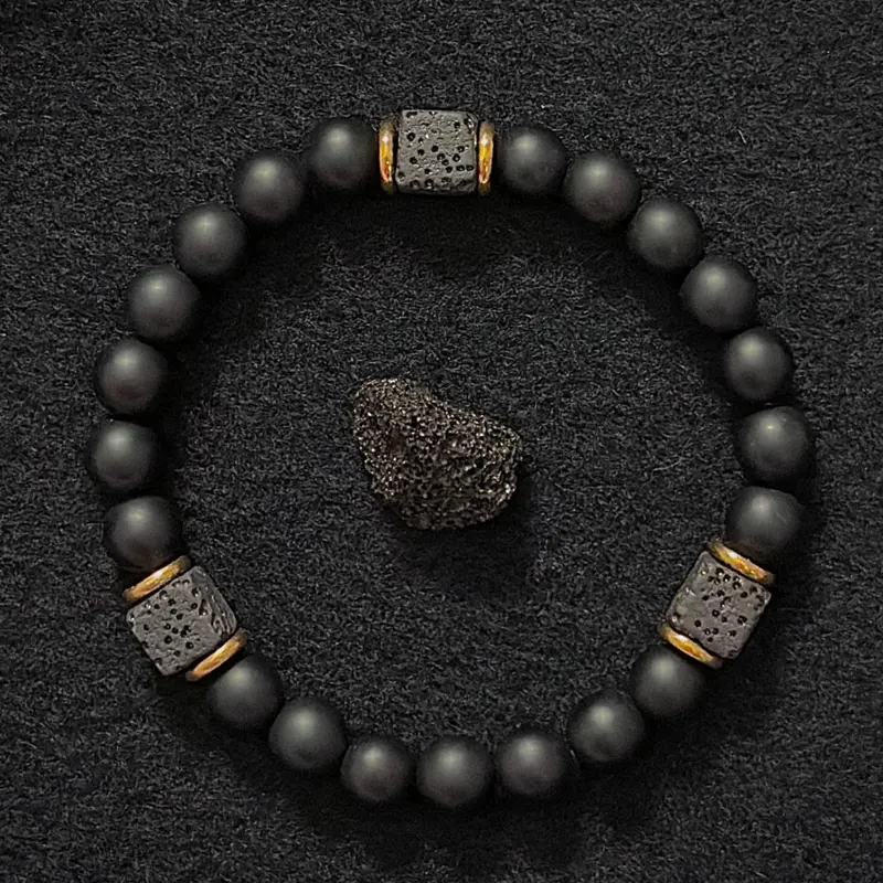 Men's Stone Beaded Bracelet, Trendy Exquisite Bracelet, Fashionable Bracelet, Jewelry As Birthday Gift for Boyfriend, Beads Bracelets