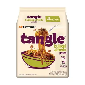 Samyang Tangle Pasta Korean Creamy Bulgogi Flavor 4 Packs 420g - High Protein, Low Calorie, Costco