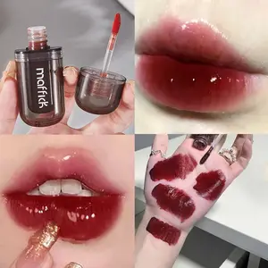 Six-color mirror lipstick, bright red lipstick with glossy effect, creamy texture and Beeswax, suitable for all skin types, perfect for parties and special occasions, party lip gloss | glossy lipstick | smooth texture