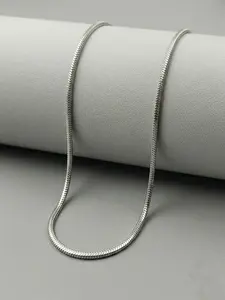 Viral Minimalist Silver Color Snake Chain Pendant Necklace, Everyday Essential Accessory, Unisex Basic Jewelry, Versatile Streetwear