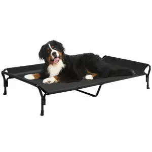 #SummerVibes #petlovers Veehoo Raised Dog Sofa Bed Premium Pet Essential Anxiety Relief Calming Pet Cot with Guardrail | Ergonomic Headrest for Deep Sleep | Washable & Cozy