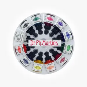 Dr. Ph. Martin's Spectralite Private Collection Liquid Acrylics (Set 1) Acrylic Paint Set, 1.0 US fl oz, 1 Set of 12 Bottles