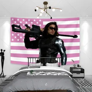 Bucky Barnes Flag Wall Art Hanging,For Decorate Clubs Concerts Bars University Dormitories Living Rooms Bedrooms Decor Tapestry
