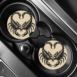Scorpion heart tattoo car coasters Traditional Tattoo Art Decoration