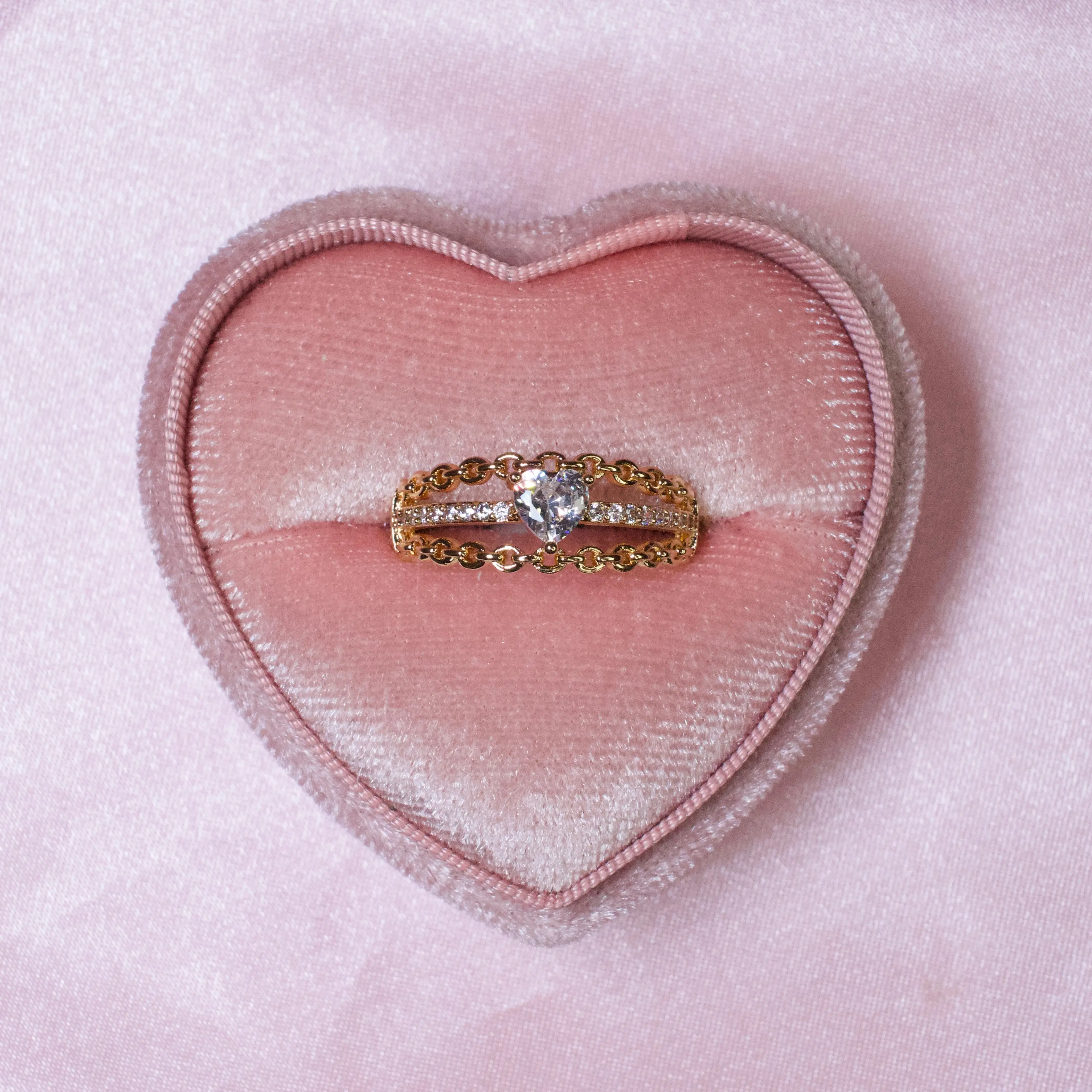 Heart Chain Ring Heart Chain Ring