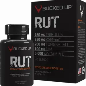Bucked Up RUT Testosterone Booster – Boost T, Crush Cortisol & Build Strength | 90 Caps
