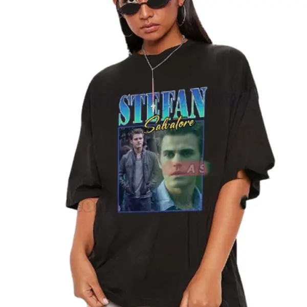 Stefan Salvatore Vintage Retro T-Shirt, Classic Vampire Diaries Inspired Graphic Tee for Fans